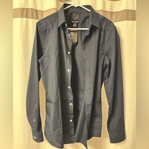 (BLACK) Slim Fit Easy-iron Shirt